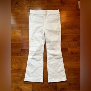 Spanx White Cropped Flared Jeans
